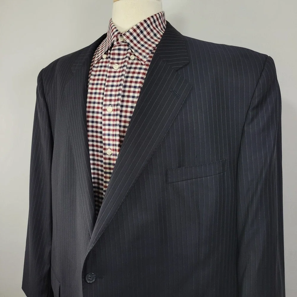 Daniel‎ Cremieux Men's Sport Coat Blazer Two Button Navy Striped Loro Piana 56L